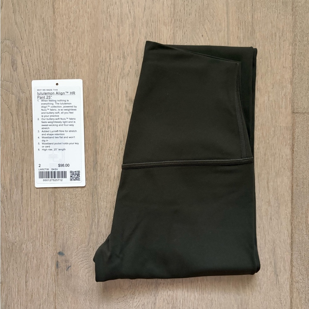 EUC align pant 25" dark olive size 2 lululemon